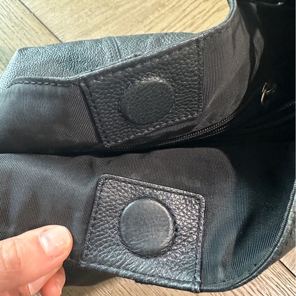 KOOBA Black Pebbled Leather Tote Boho Shoulder Handbag Purse - Picture 7 of 11